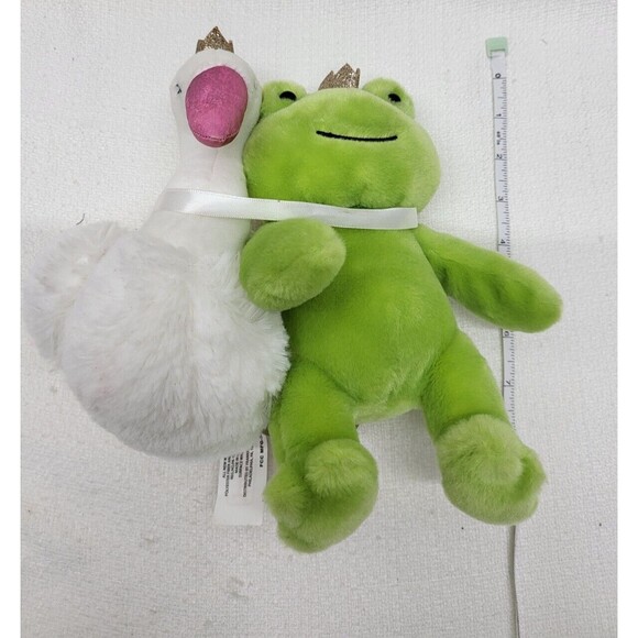 Frankford Swan Princess Frog Prince Plush Stuffed Animals Couple Attached - Picture 2 of 10